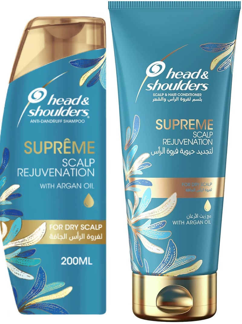 Head & Shoulders Supreme Set For Dry Scalp Rejuvenation with argan oil - Anti-Dandruff Shampoo 200ml + scalp and hair conditioner 200ml - Image 1